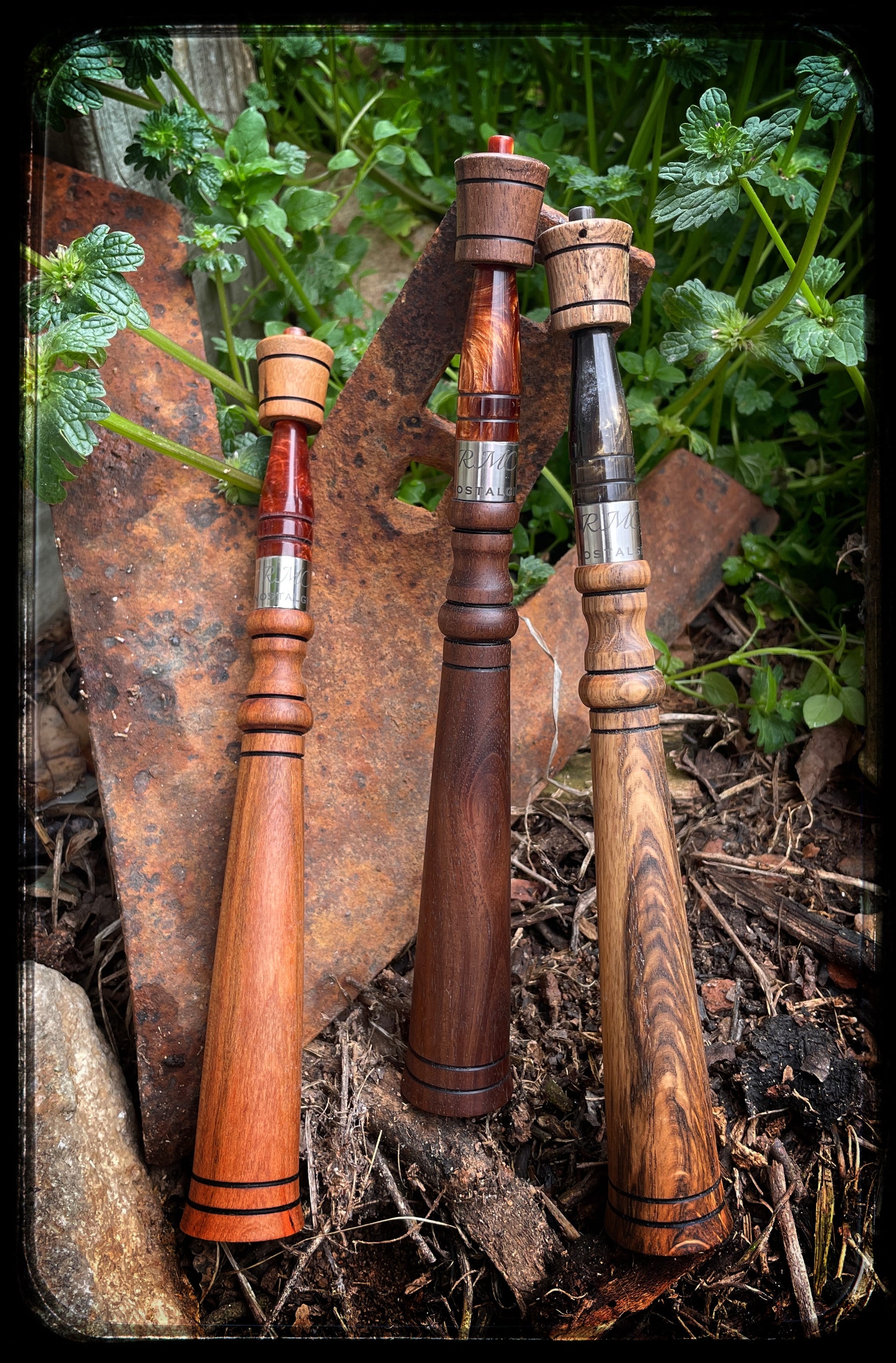 RMC Nostalgic Custom Turkey Trumpet Call, cherry, walnut, spalted red oak, acrylic mouthpiece