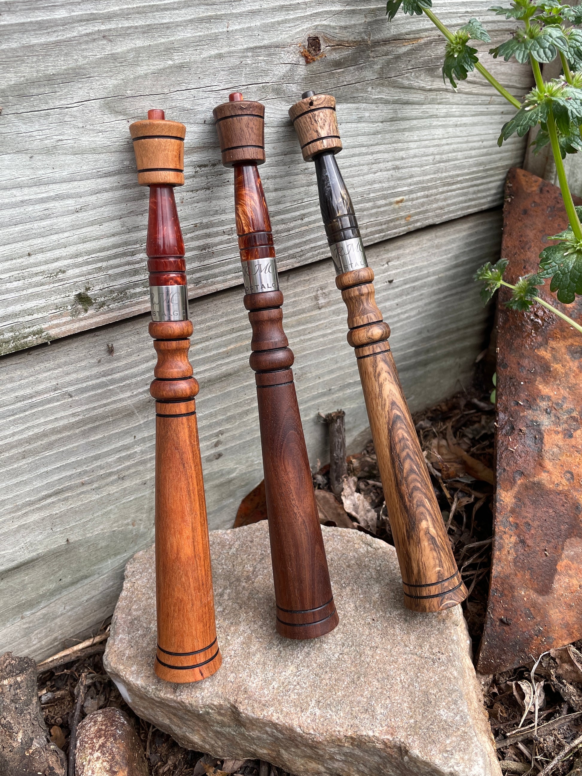 RMC Nostalgic Custom Turkey Trumpet Call, cherry, walnut, spalted red oak, acrylic mouthpiece