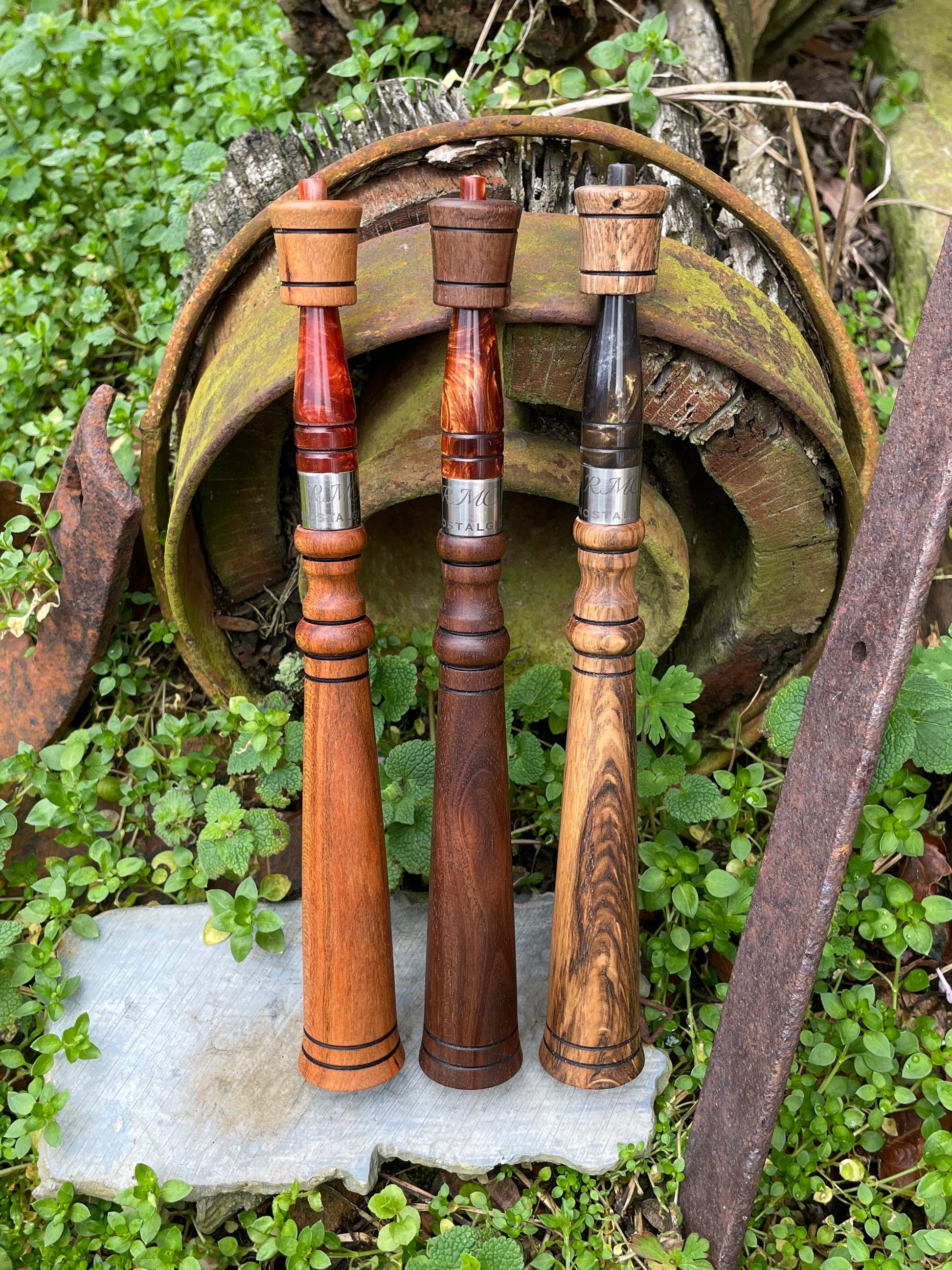 RMC Nostalgic Custom Turkey Trumpet Call, cherry, walnut, spalted red oak, acrylic mouthpiece