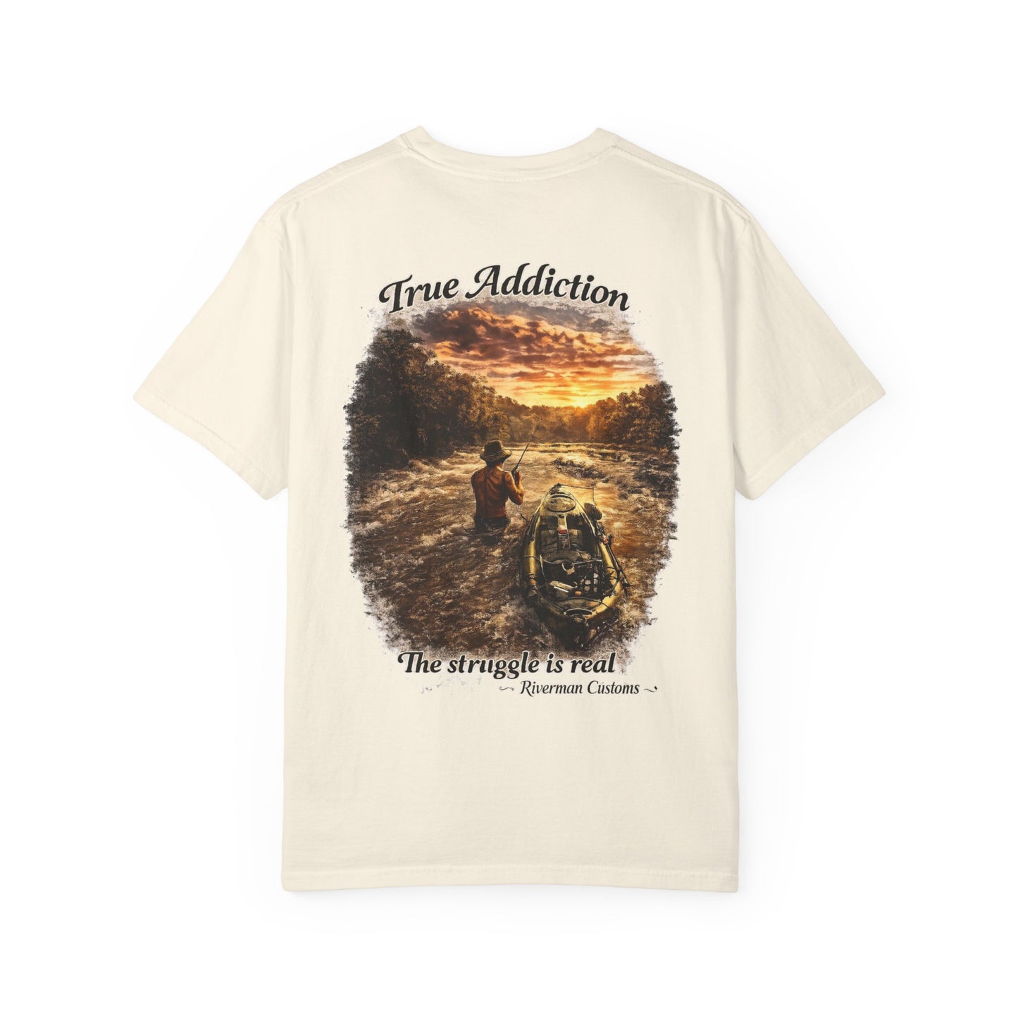 True Addiction - Kayak River Fishing T-Shirt