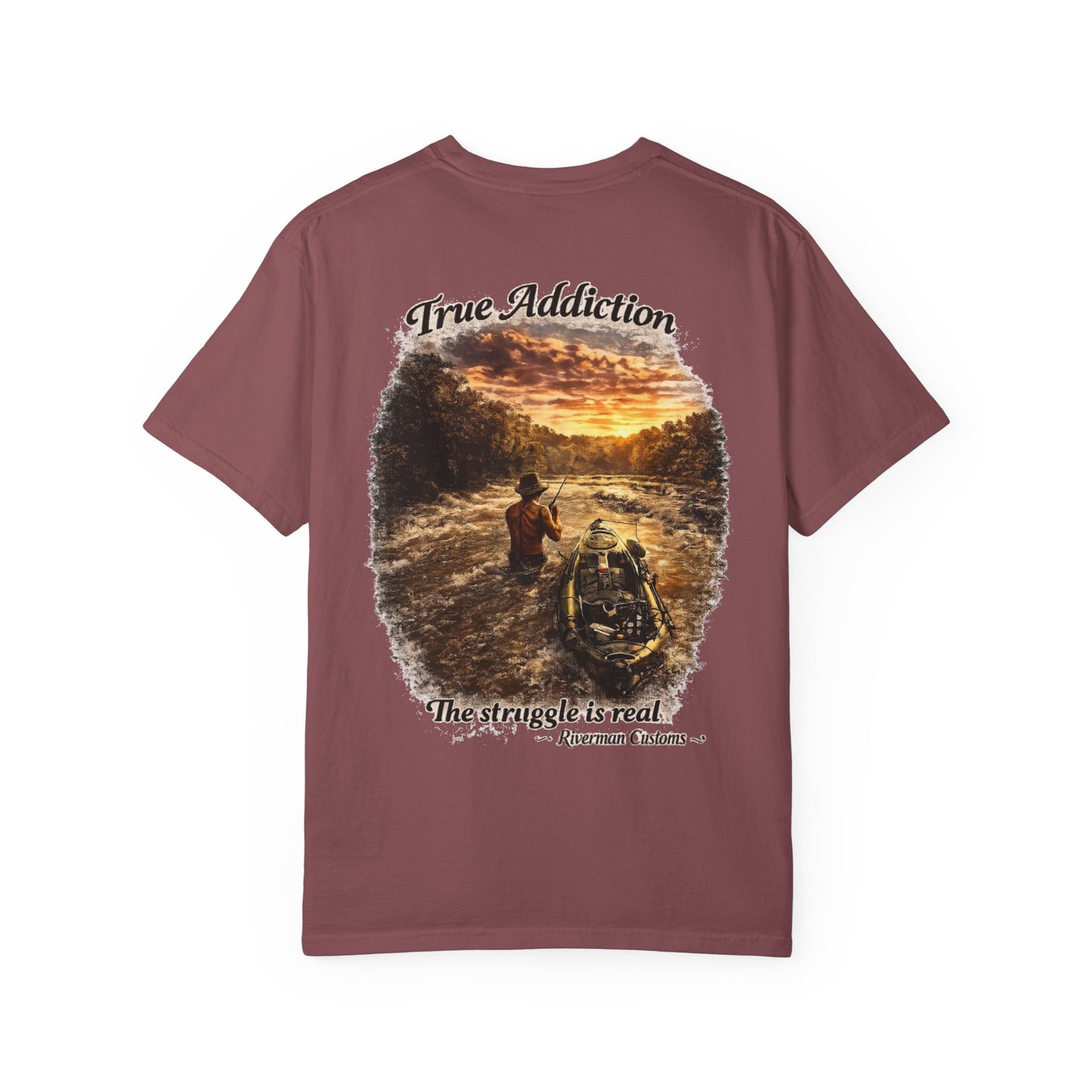 True Addiction - Kayak River Fishing T-Shirt