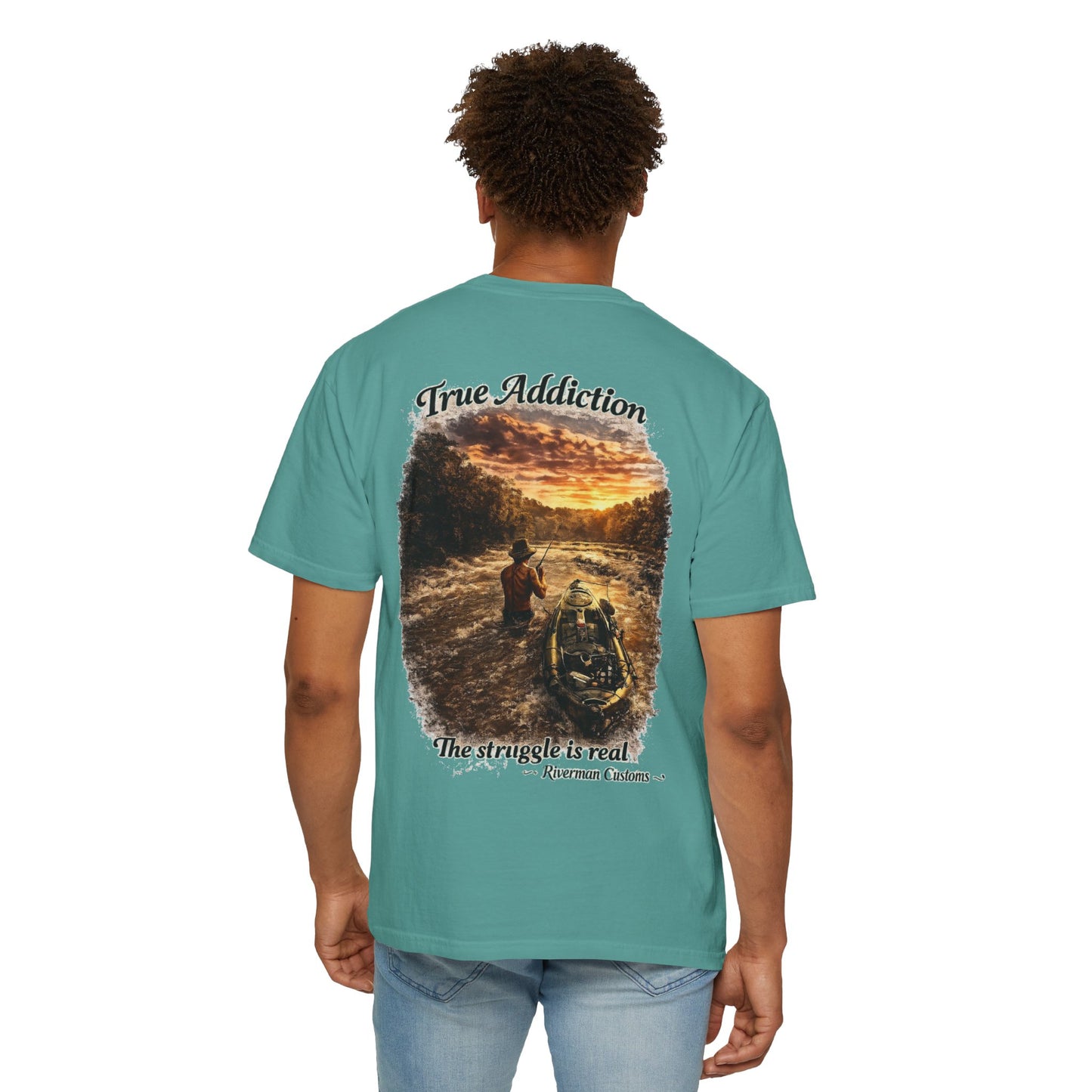 True Addiction - Kayak River Fishing T-Shirt