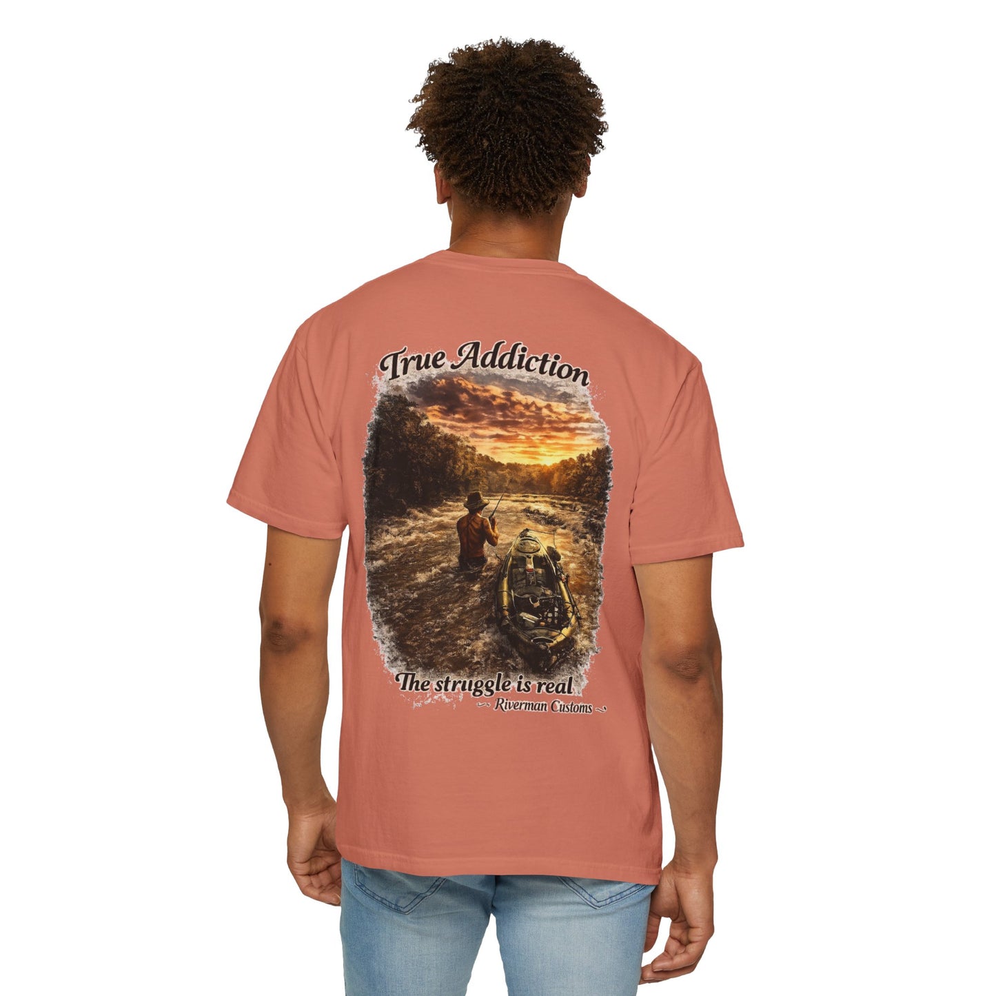 True Addiction - Kayak River Fishing T-Shirt