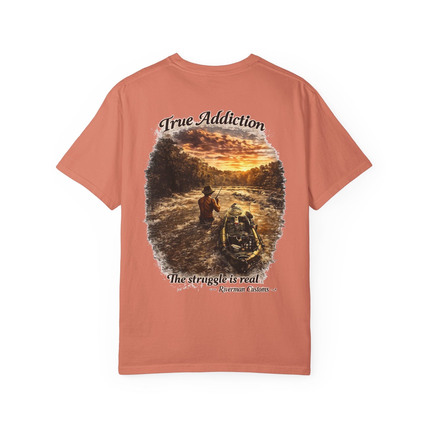 True Addiction - Kayak River Fishing T-Shirt