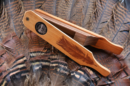 Custom Turkey Standard Box Call feather engraved