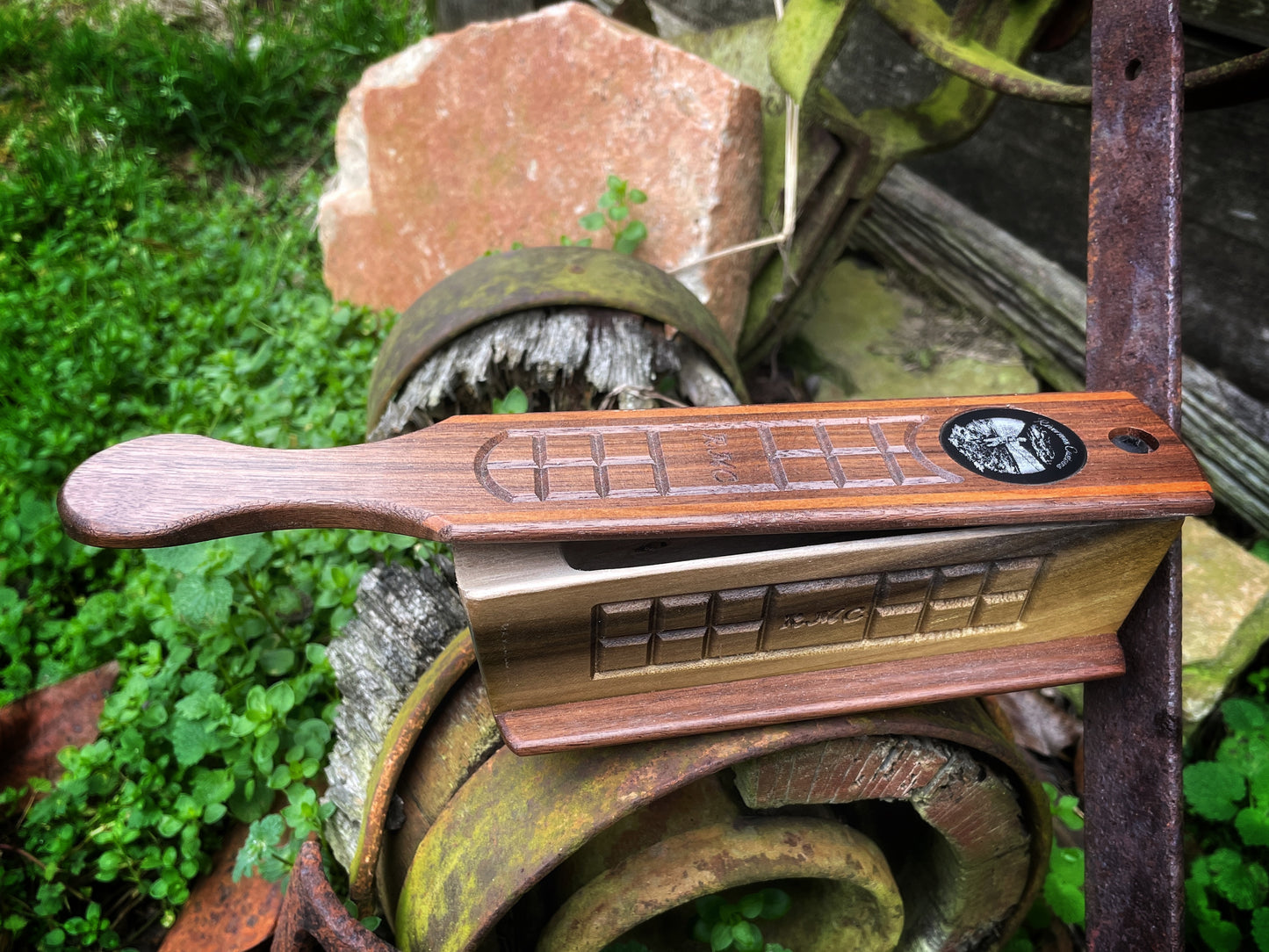 Checkered Short Box Custom Turkey Call Walnut Mineral Poplar